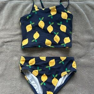 Hanna Andersson Navy Lemon Print Bikini